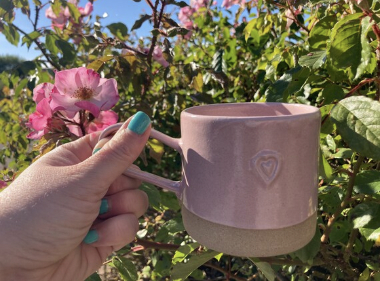 Handmade Stoneware Heart Mug