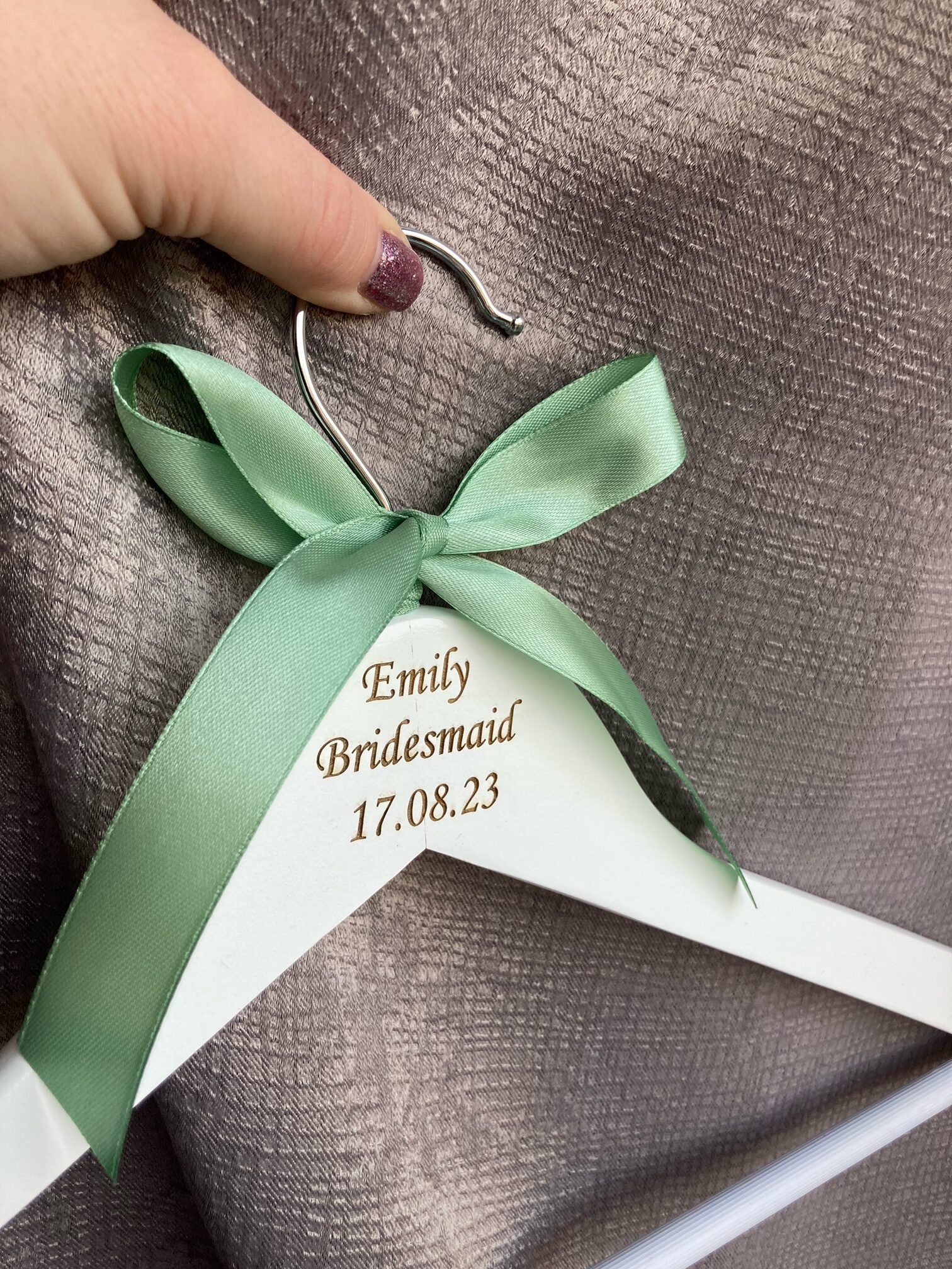 Personalised wedding coathanger