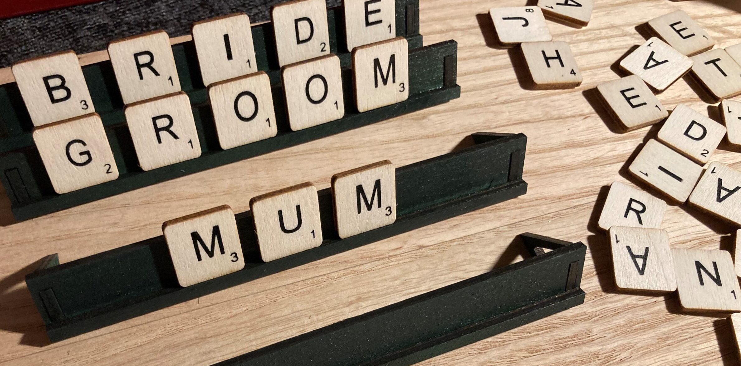 scrabbles font wooden personalised name place setting