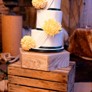 Hexagon wooden cake stand made by Spruce York